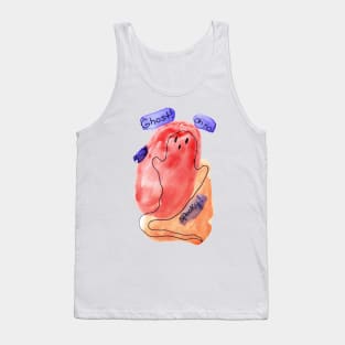 Spooky Watercolor Ghost! Oh no! Tank Top